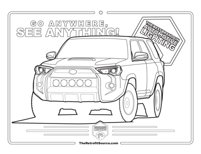 Go Anywhere, See Anything 4Runner Coloring Page