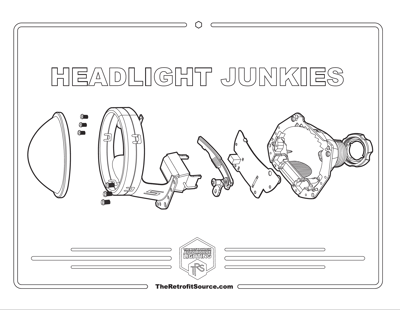 Projector Retrofit Headlight Coloring Page