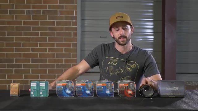 D2S HID bulb comparison lineup featuring Osram, Philips, and Morimoto options at The Retrofit Source