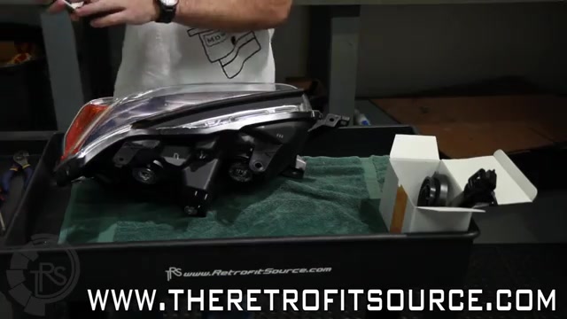 Headlight hardware organized in a projector box